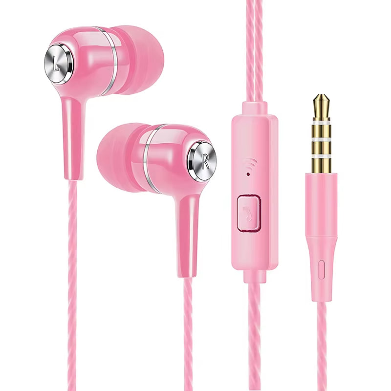 3.5Mm Headphones Sports Wired Earphones HIFI Bass Wired Earbuds In-Ear Headset Game Subwoofer with Mic Handsfree Call for Phones