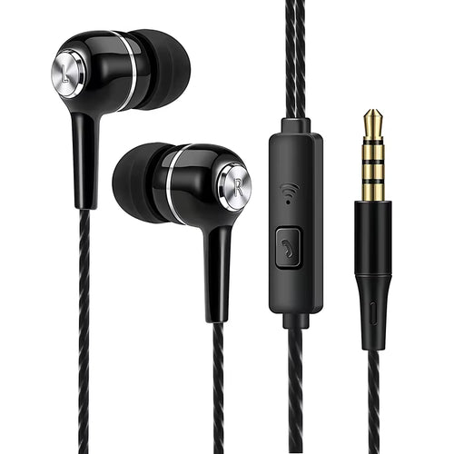 3.5Mm Headphones Sports Wired Earphones HIFI Bass Wired Earbuds In-Ear Headset Game Subwoofer with Mic Handsfree Call for Phones