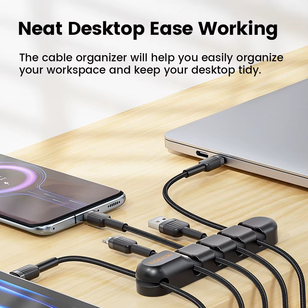 Cable Organizer 3 5 7 Hole Cables Winder Flexible Wire Management Clips for Cable Clearance Cord Protector for Chargers