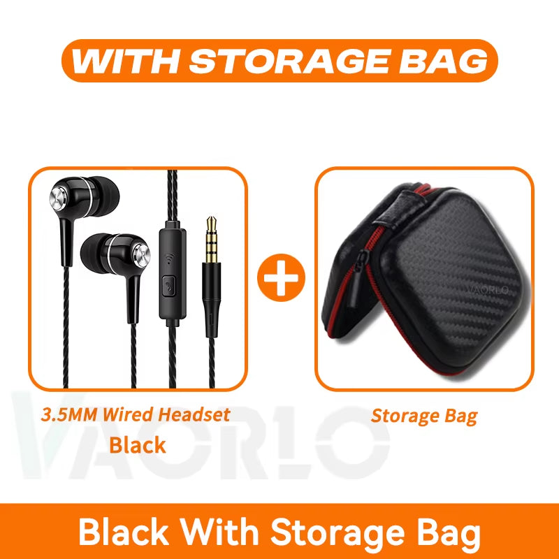 3.5Mm Headphones Sports Wired Earphones HIFI Bass Wired Earbuds In-Ear Headset Game Subwoofer with Mic Handsfree Call for Phones